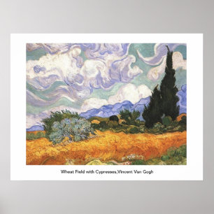 Wheat Field with Cypresses,Vincent Van Gogh Poster