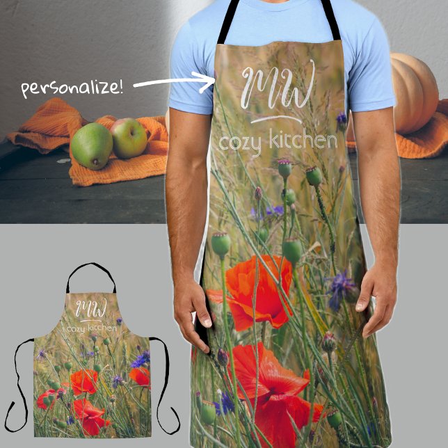 Wheat field with poppies and cornflowers apron (Creator Uploaded)