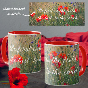 Wheat field with poppies and cornflowers mug