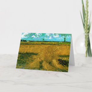 Wheat Field with Sheaves, Van Gogh Fine Art Card