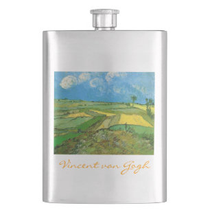 Wheat Fields at Auvers under Clouded Sky Hip Flask