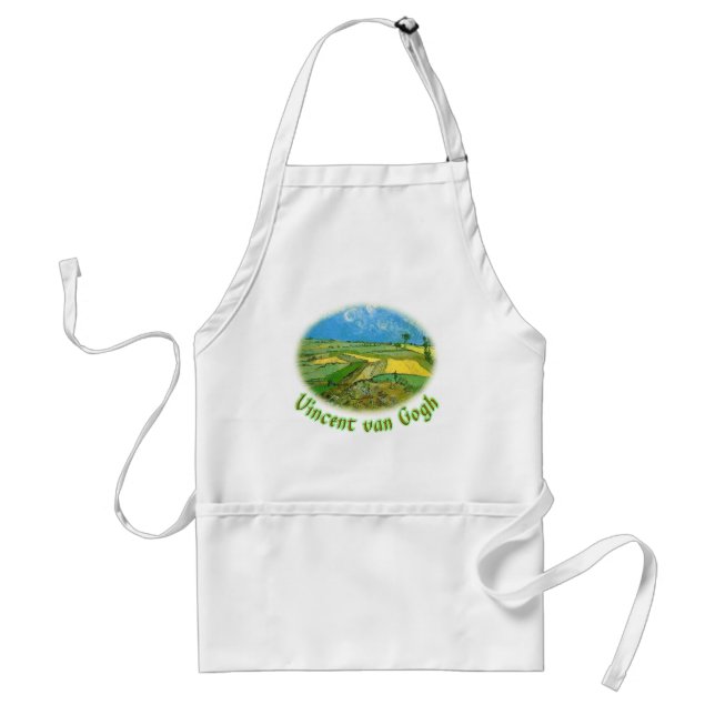 Wheat Fields at Auvers Under Clouded Sky, van Gog Standard Apron (Front)