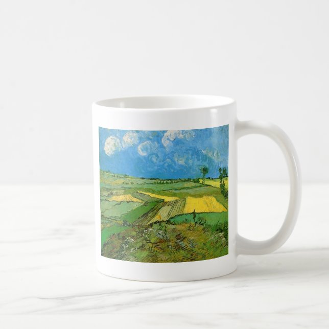 Wheat Fields at Auvers Under Clouded Sky, Vincent Coffee Mug (Right)
