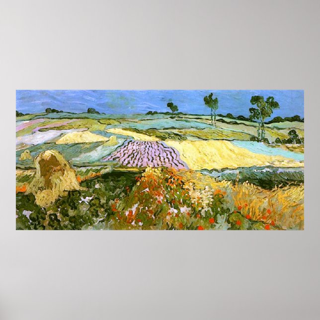 Wheat Fields Near Auvers Van Gogh Fine Art Poster (Front)