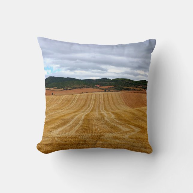 Wheat fields throw pillow (Front)