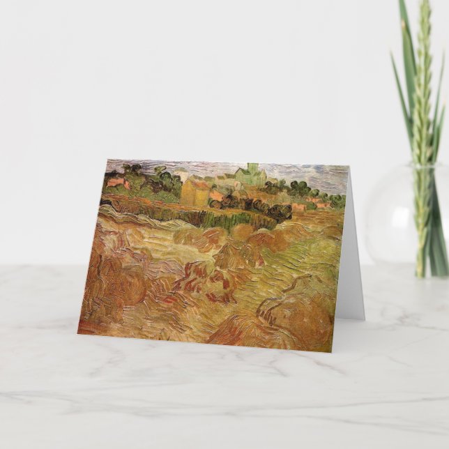 Wheat Fields with Auvers by Vincent van Gogh Card (Front)