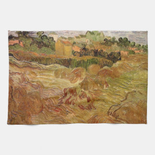 Wheat Fields with Auvers by Vincent van Gogh Kitchen Towel