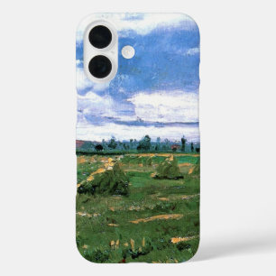 Wheat Fields with Haystacks by Vincent van Gogh iPhone 16 Case