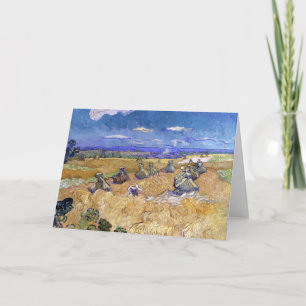 Wheat Fields with Reaper   Vincent van Gogh Card