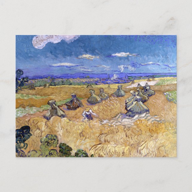 Wheat Fields with Reaper | Vincent van Gogh Postcard (Front)