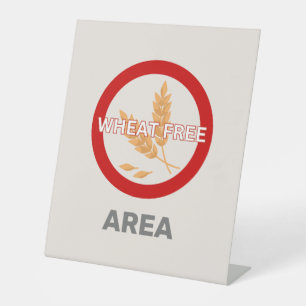Wheat Free Area Customized Food Allergy Alert  Pedestal Sign
