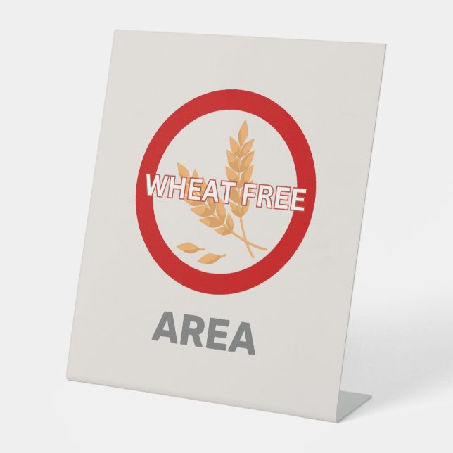 Wheat Free Area Customized Food Allergy Alert  Pedestal Sign (Front)