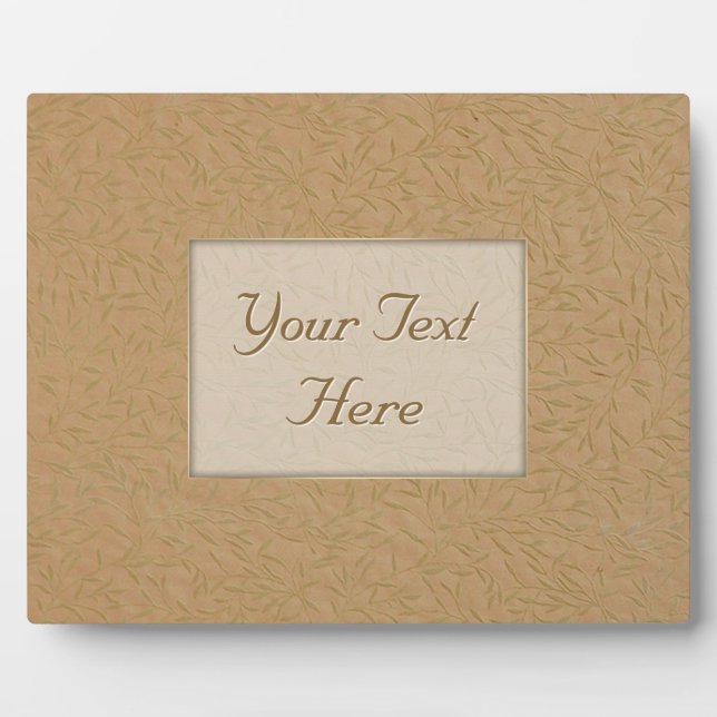 Wheat Gold Embossed Leaf Vines Plaque (Front)