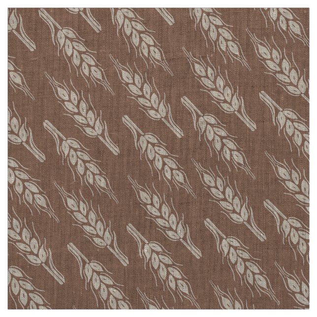 Wheat graphic brown white patterned fabric (Swatch)