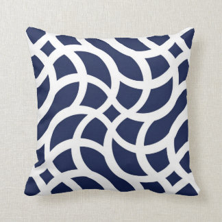 Wheat Knot - Navy Throw Pillow