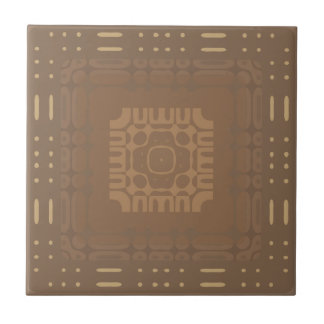 Wheat Square Geometric 2 Ceramic Tile