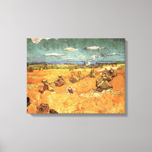 Wheat Stacks with Reaper by Vincent van Gogh Canvas Print