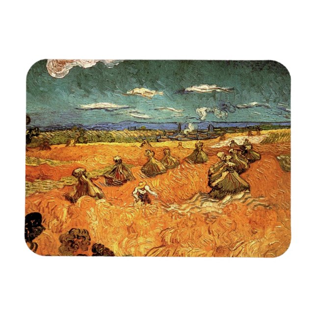 wheat Stacks with Reaper by Vincent van Gogh Magnet (Horizontal)