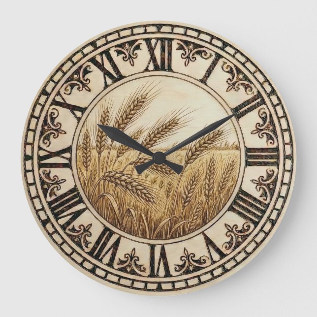 Wheat Wall Clock | Farmhouse Decor  (Front)