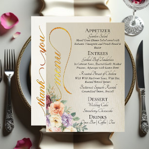Wheat - Wildflowers, Monogram & Thank You  Menu