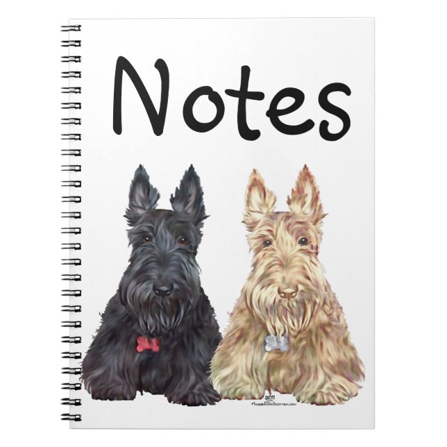 Wheaten and Black Scottie Dogs Notebook (Front)