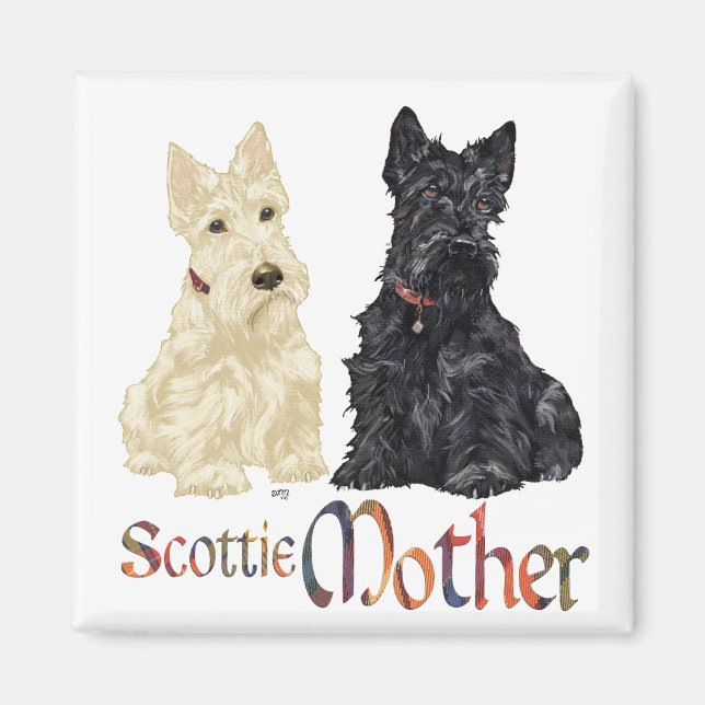Wheaten & Black Scotties Mother's Day Magnet (Front)
