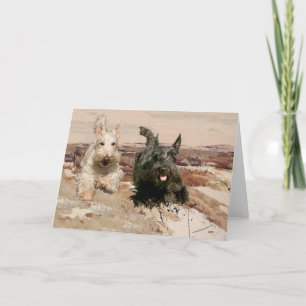 Wheaten & Black Scotties Running Card