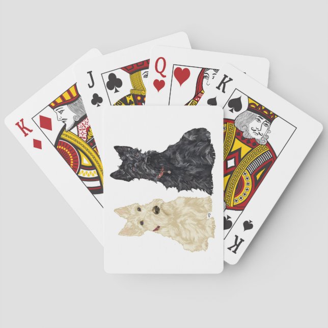 Wheaten & Black Scottish Terriers Playing Cards (Back)