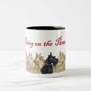 Wheaten & Black Scottish Terriers Two-Tone Coffee Mug