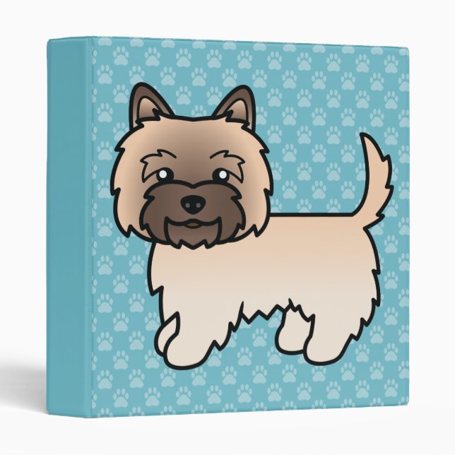 Wheaten Cairn Terrier Cartoon Dog Binder (Front/Spine)