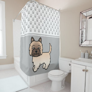 Wheaten Cairn Terrier Dog Illustration & Paws Grey