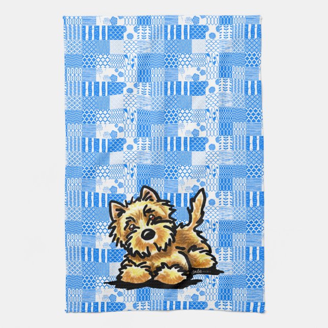 Wheaten Cairn Terrier Kitchen Towel (Vertical)