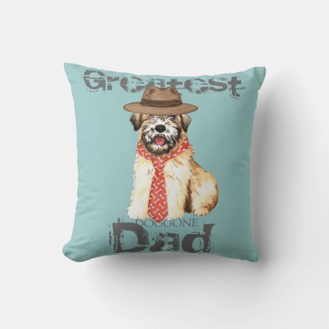 Wheaten Dad Throw Pillow (Front)