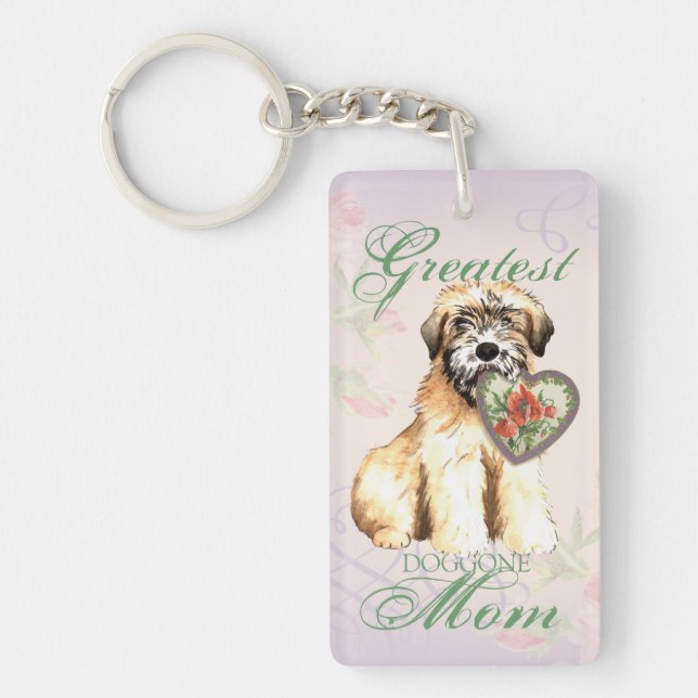 Wheaten Heart Mom Keychain (Front)