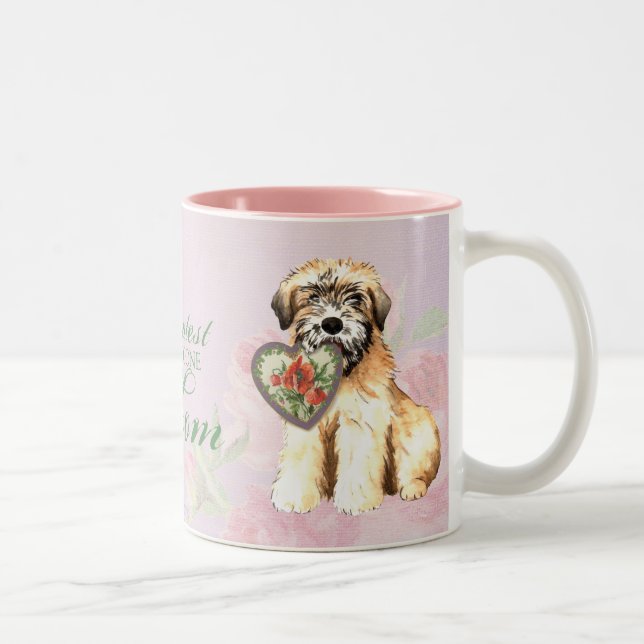 Wheaten Hearts Mom Two-Tone Coffee Mug (Right)