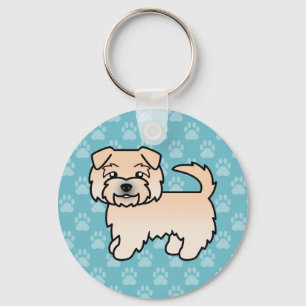 Wheaten Norfolk Terrier Cartoon Dog Illustration Keychain