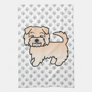 Wheaten Norfolk Terrier Cute Cartoon Dog Kitchen Towel