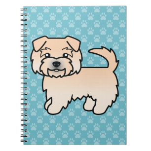 Wheaten Norfolk Terrier Dog Illustration Blue Notebook