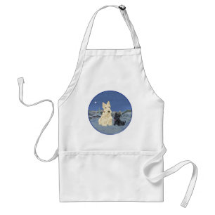 Wheaten Scottie and Pup Christmas Standard Apron