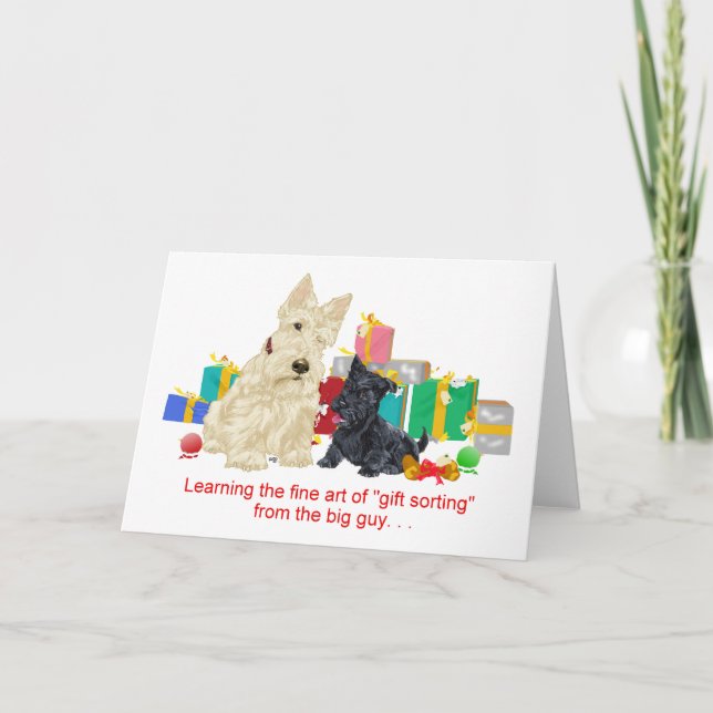 Wheaten Scottie and Pup Holiday Card (Front)