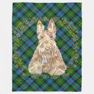Wheaten Scottie Tartan Fleece Blanket
