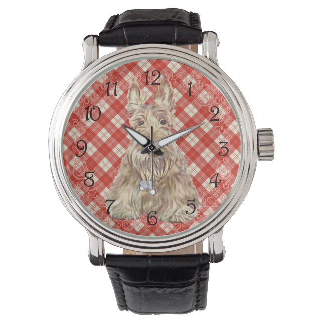 Wheaten Scottie Tartan Watch (Front)