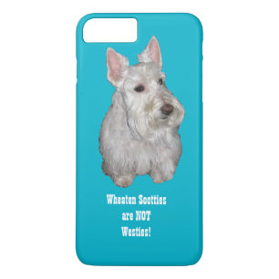 Wheaten Scotties are NOT Westies! Turquoise backgr iPhone 8 Plus/7 Plus Case