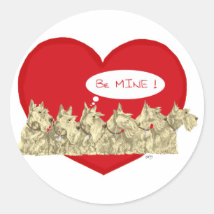Wheaten Scotties Valentine Classic Round Sticker