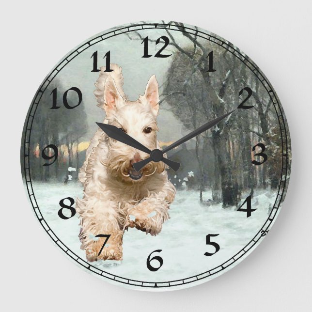 Wheaten Scottish Terrier Clock (Front)