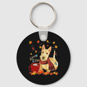 Wheaten Scottish Terrier - Fall - Chocolate - Hot  Keychain