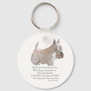 Wheaten Scottish Terrier Rainbow Bridge Keychain