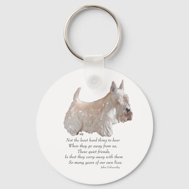 Wheaten Scottish Terrier Rainbow Bridge Keychain (Front)