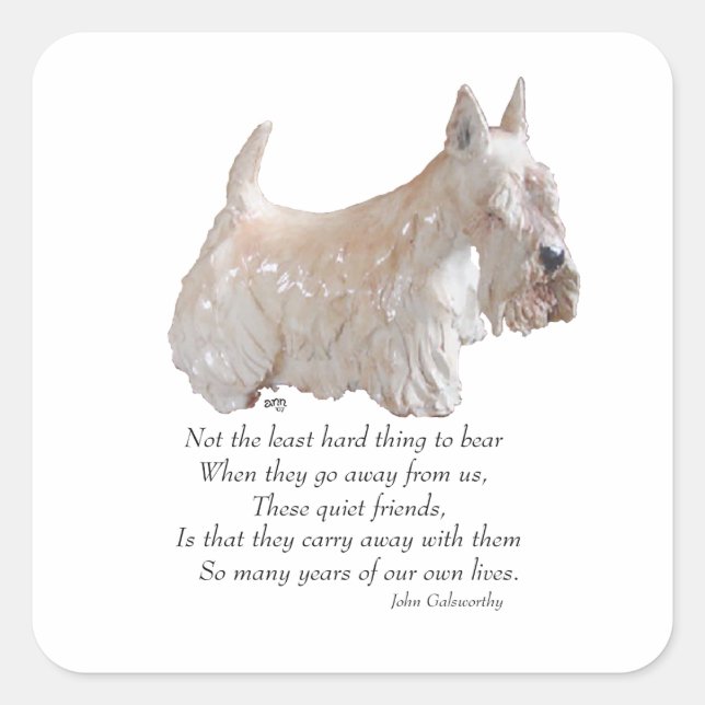 Wheaten Scottish Terrier Rainbow Bridge Square Sticker (Front)