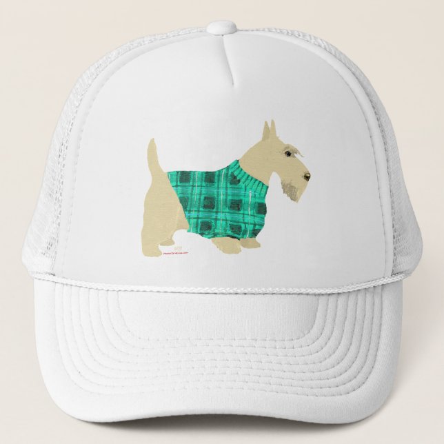 Wheaten Scottish Terrier Sweater Trucker Hat (Front)